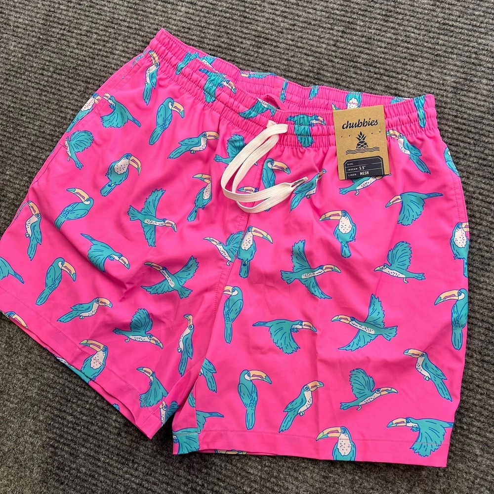 Chubbies Men's XL Toucans Do It 5.5" Classic Swim Shorts‎ 109241 NWT $69.50